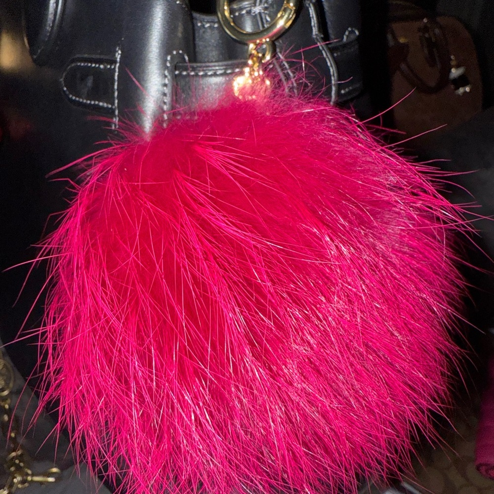 MICHAEL Michael Kors Vibrant Pink Pom-Pom Keychain